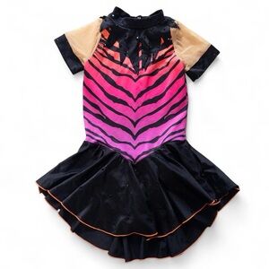 The Line Up Kids Dance Costume Size 12 Pink Zebra Sparkle
